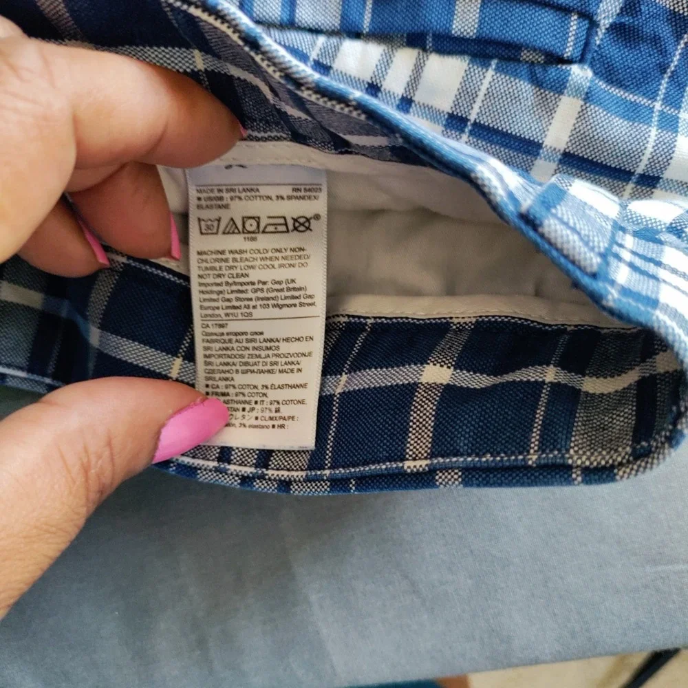 Banana Republic‎ Blue Plaid Preppy Athletic Golf Resort Beach Boho Shorts Men 32